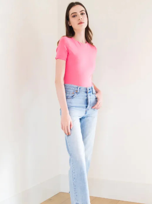 Pavani Tee Bodysuit | Pink
