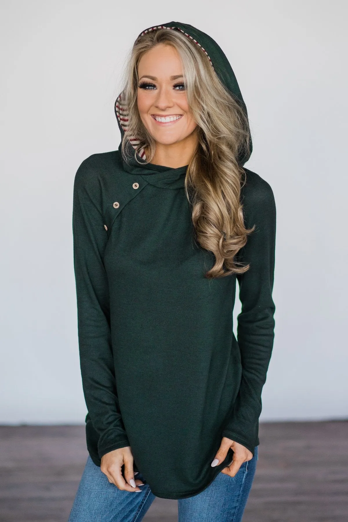 Pine & Candy Cane Striped Hoodie