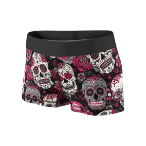 Pink & Grey Diamond Sugar Skulls Fitness Shorts