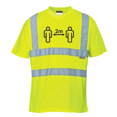 Portwest Social Distance Hi-Vis T-Shirt-CV78