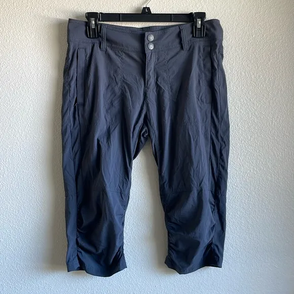 prAna Women's Revenna Knicker Hiking Utility Shorts Coal Grey 6