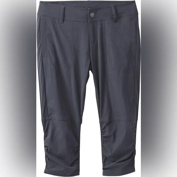 prAna Women's Revenna Knicker Hiking Utility Shorts Coal Grey 6