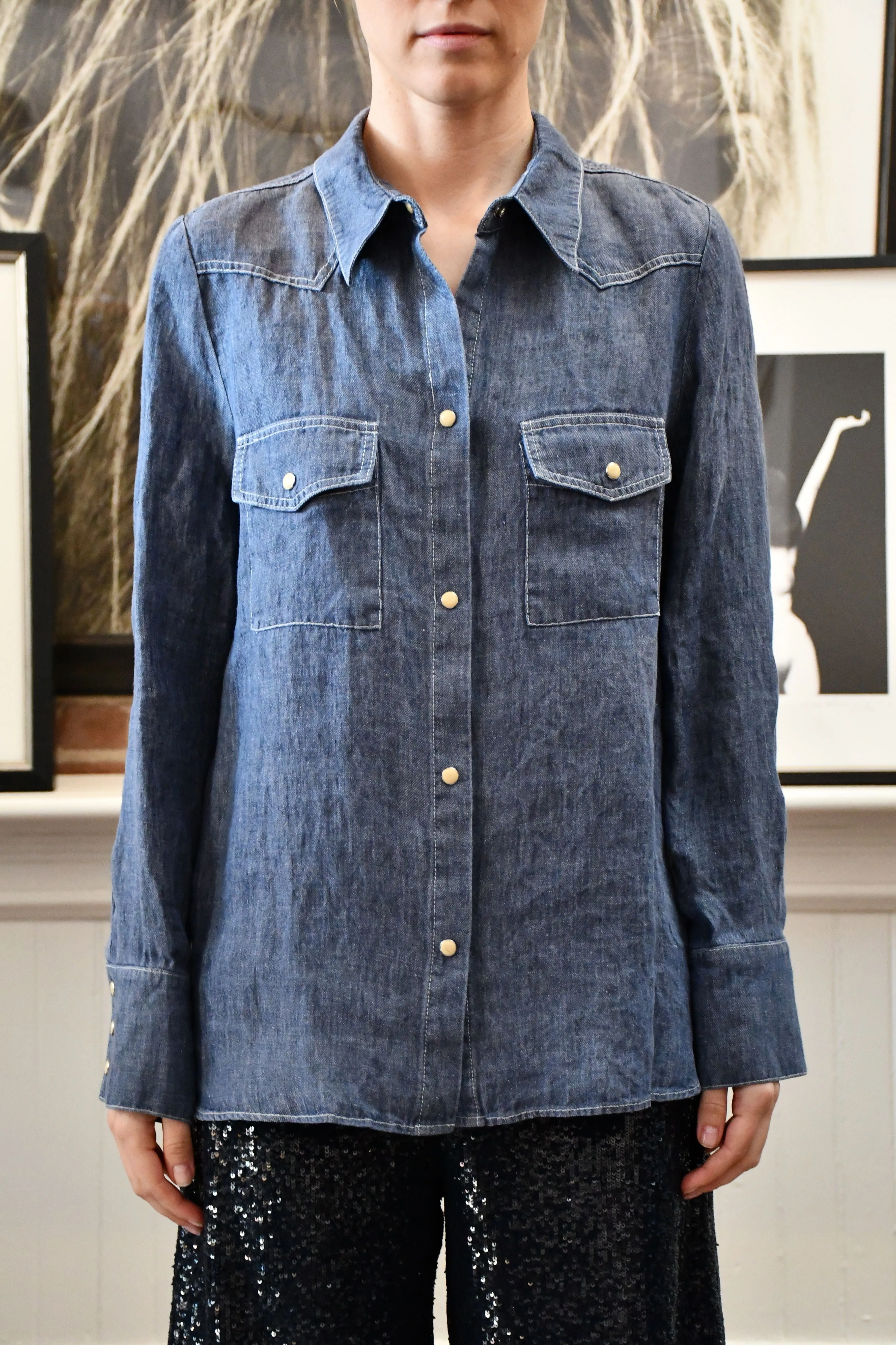 Ranchers Daughter Shirt in Hemp Denim