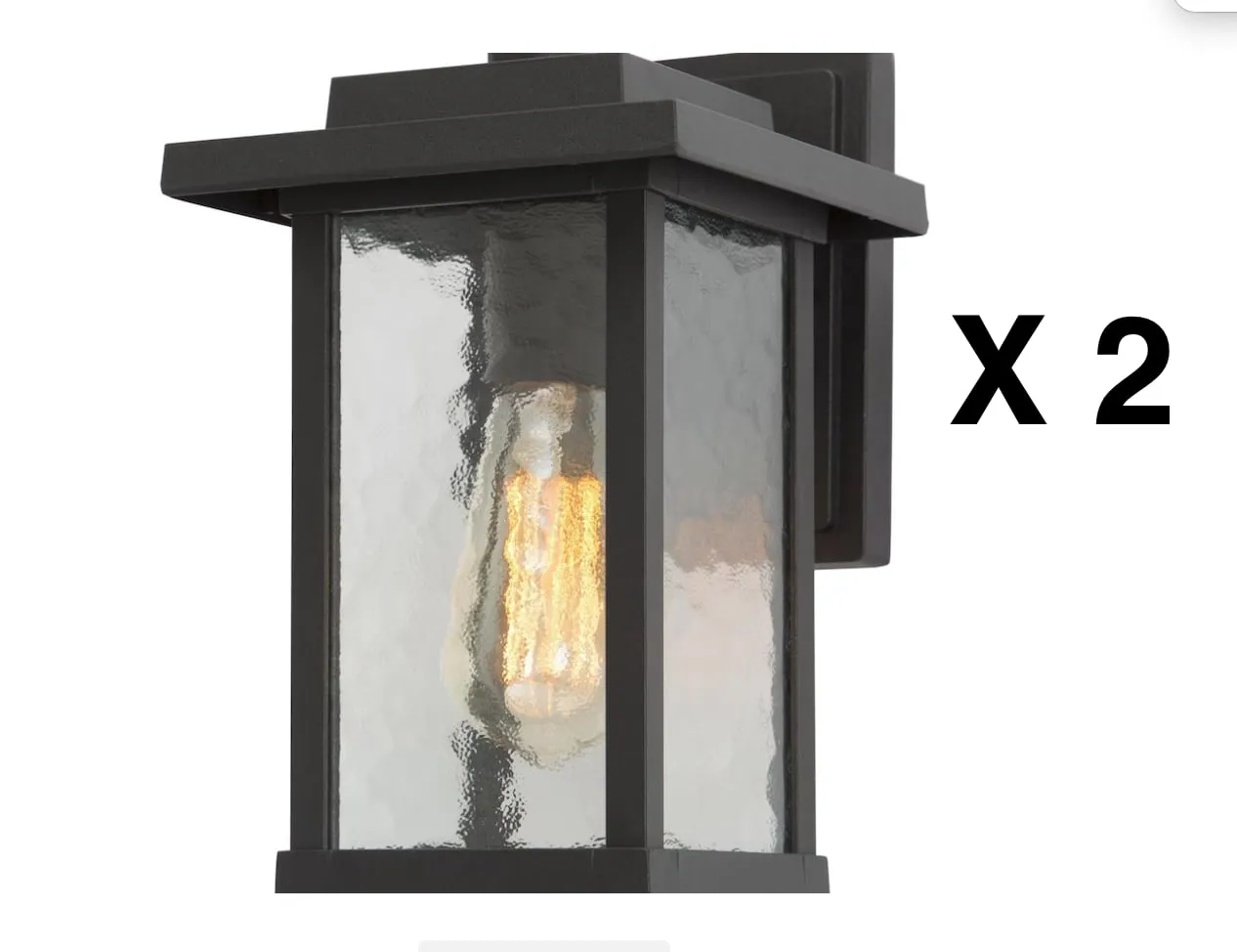 Retails $272 NEW LNC Set of 2 Modern Coastal Textured Black Outdoor Wall Lantern Sconce Industrial Porch Patio Wall Lights, includes 2 Lights