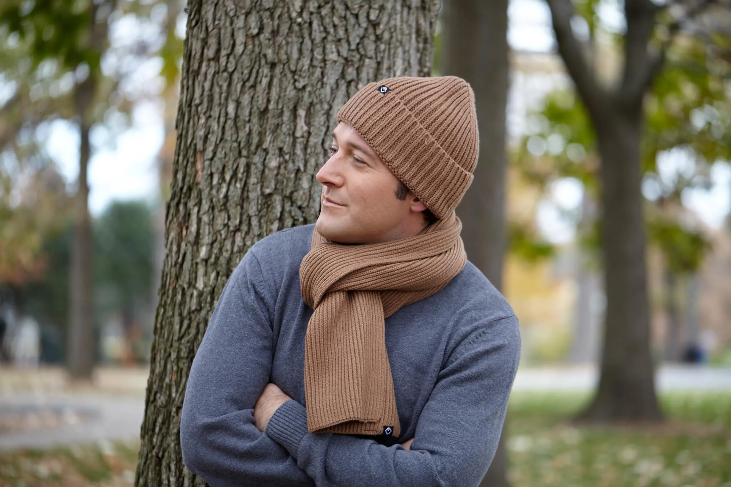 Ribbed Knit Beanie & Scarf Set by Funky Junque