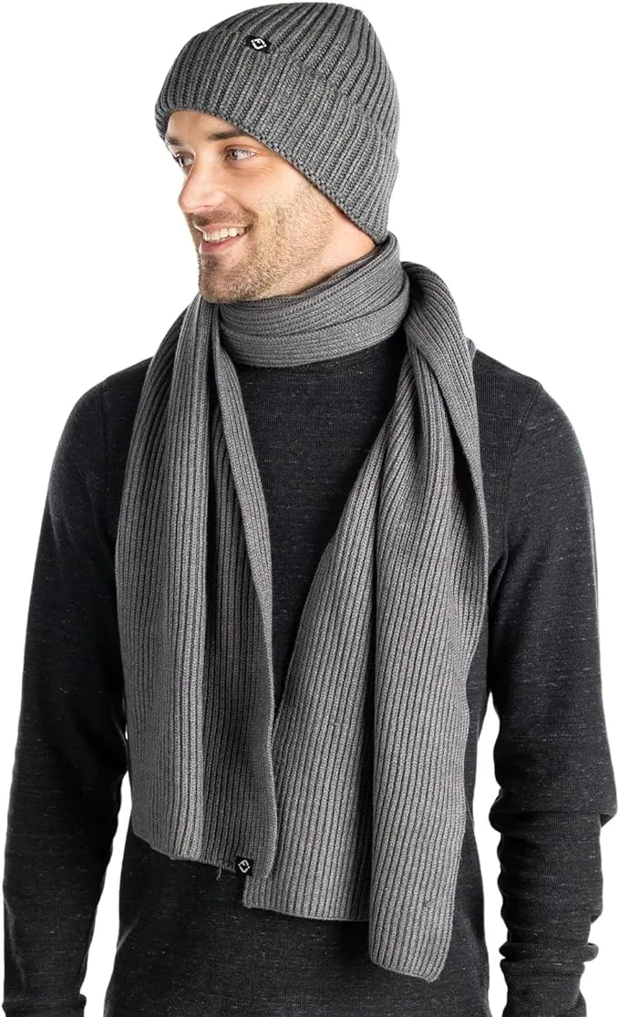 Ribbed Knit Beanie & Scarf Set by Funky Junque