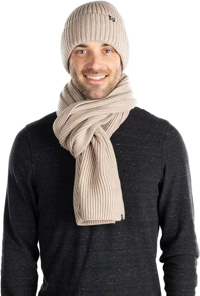 Ribbed Knit Beanie & Scarf Set by Funky Junque