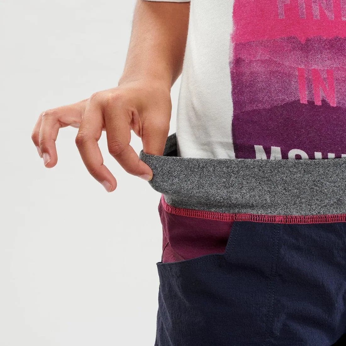 Short de randonnée enfant -  MH500 gris foncé - 7 15 ans