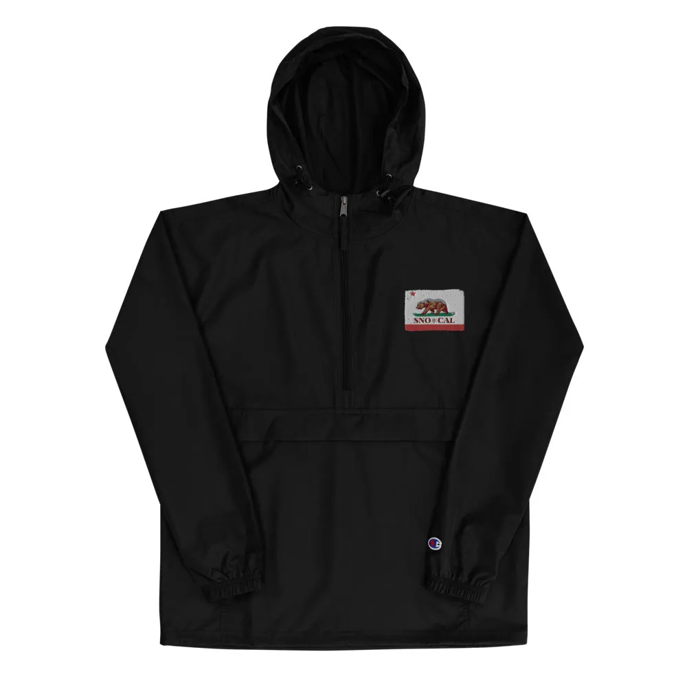 Sno*Cal CA Bear Flag Embroidered Champion Packable Jacket
