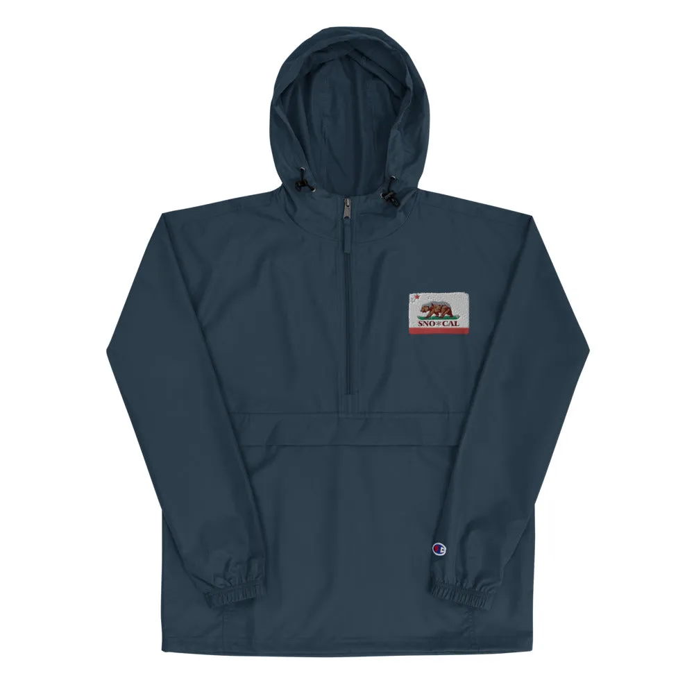Sno*Cal CA Bear Flag Embroidered Champion Packable Jacket