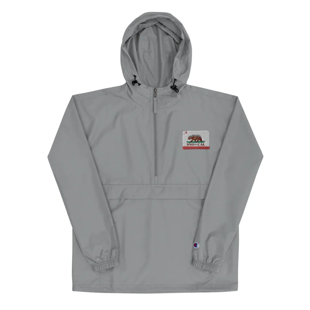 Sno*Cal CA Bear Flag Embroidered Champion Packable Jacket
