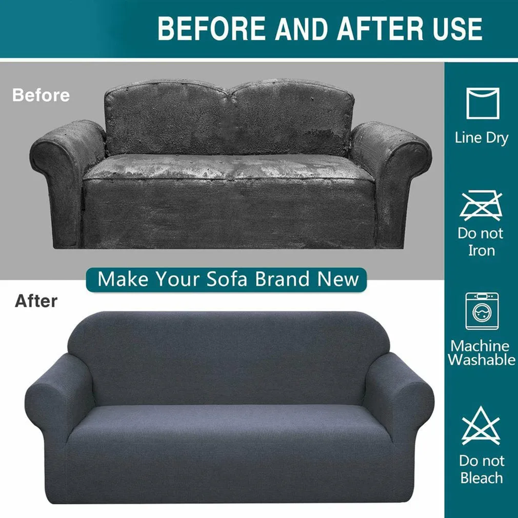 Sofa Cover Elastic Tight-pack Sofa Cover All Inclusive Four Seasons Universal Single Solid Color Brushed Sofa Cover Art Cover
