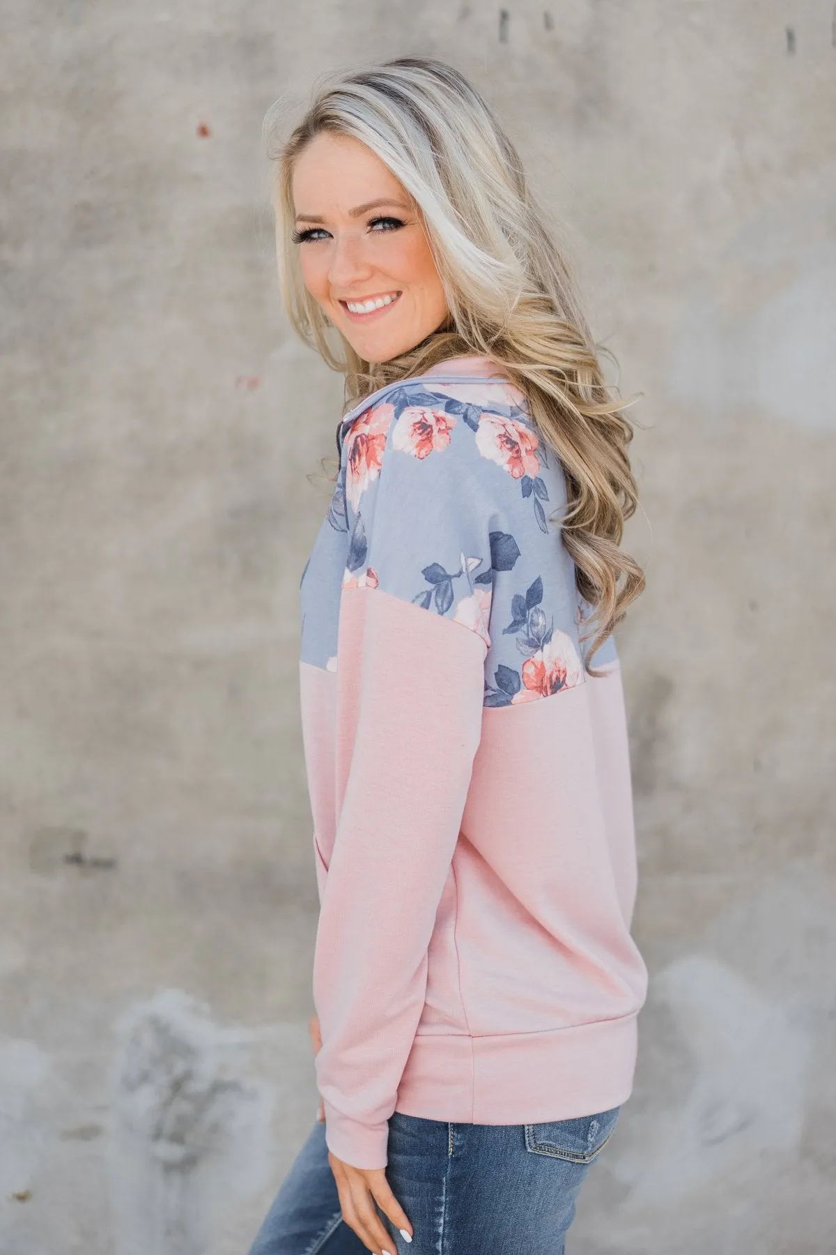 Spring Kissed Blush Floral Pullover