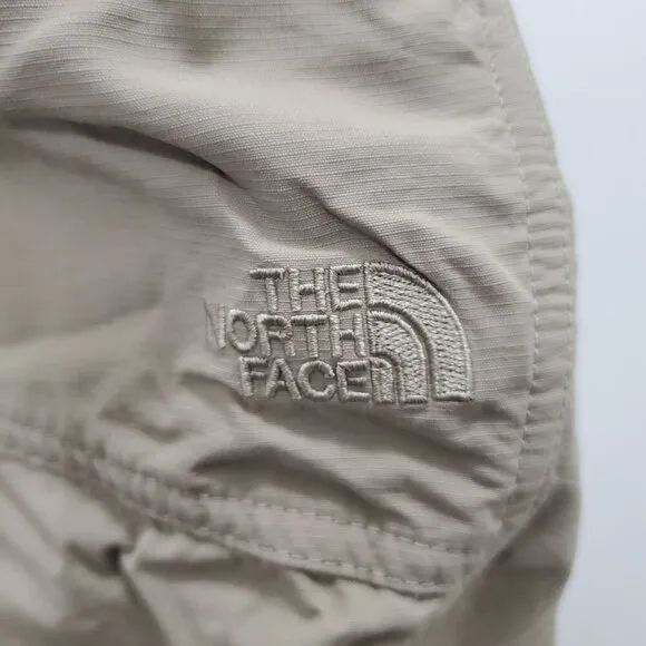 The North Face Womens Khaki Ripstop 10.5&quot; Roll Tab Outside Hiking Shorts 10 Long