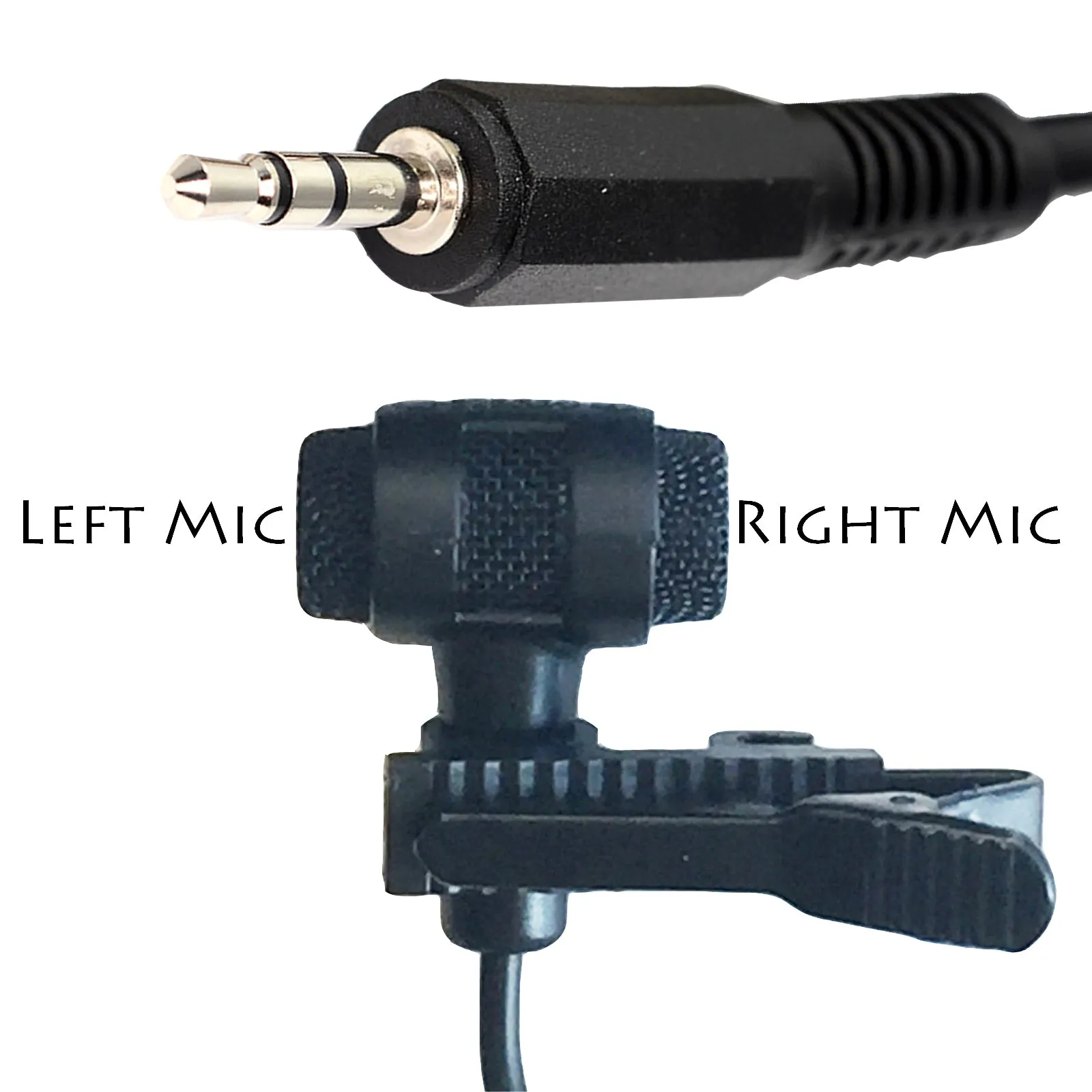 True Stereo Uni-Directional Cardioid Microphone For Zoom Recorders 3.5mm TRS Stereo Jack Plug Mini Electret Condenser
