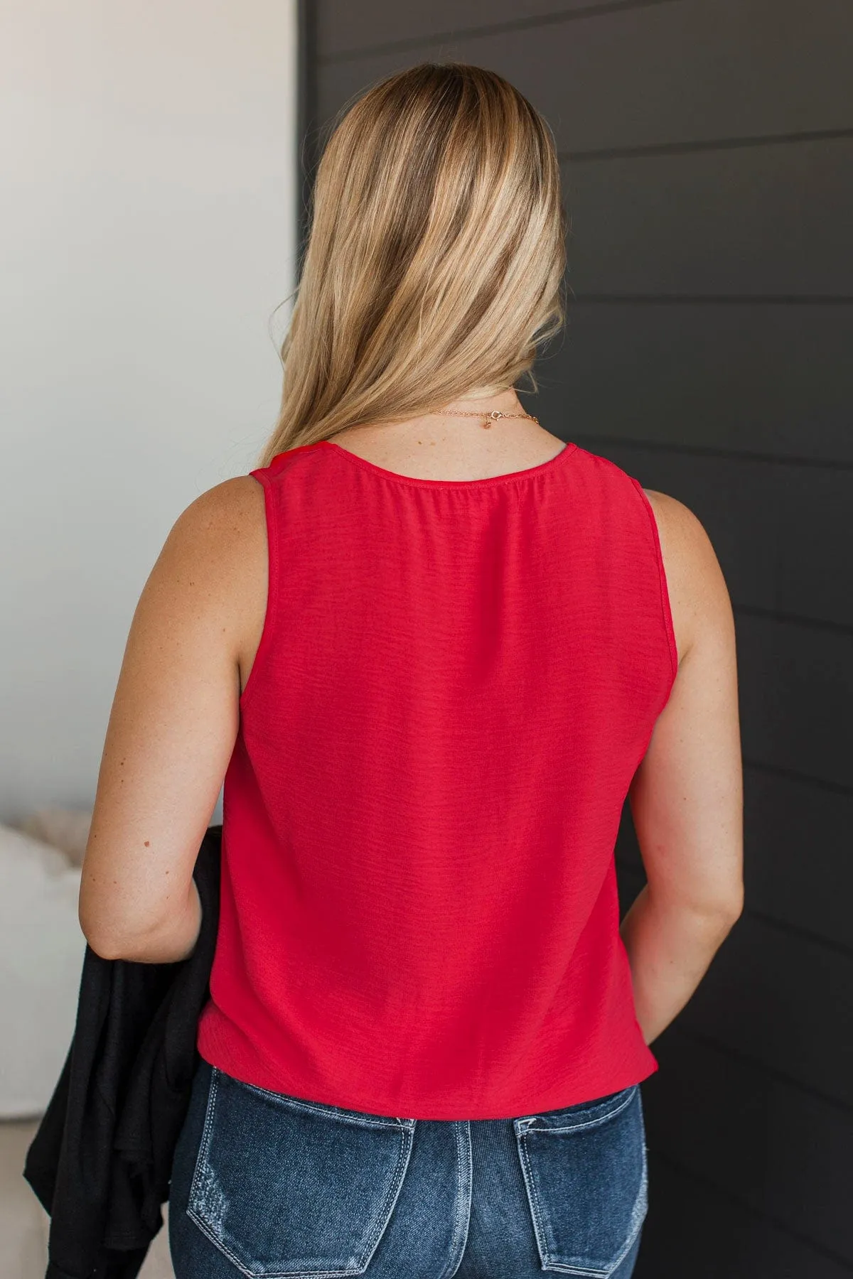 Turn It Up Lightweight Tank Top- Red