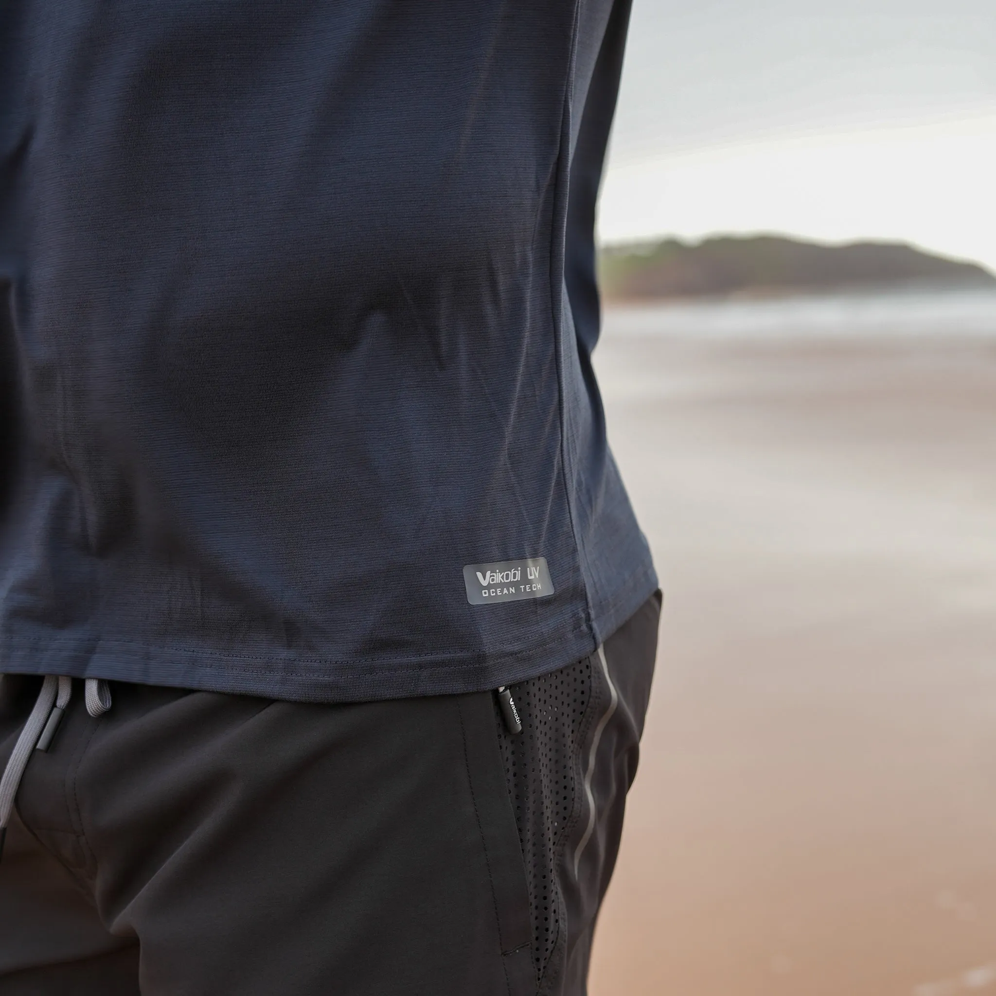 UV Ocean Tech L/S Zip Top - Charcoal