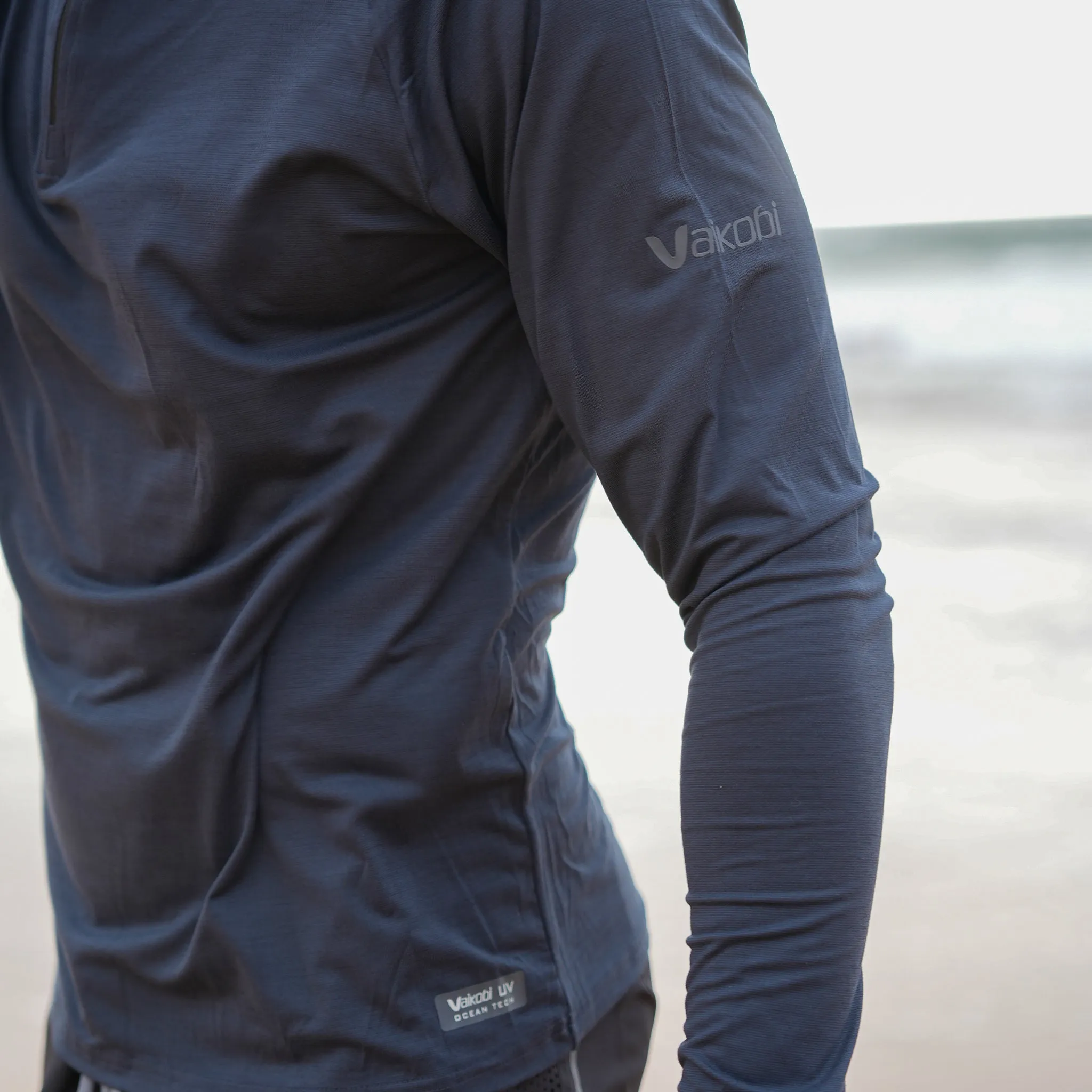 UV Ocean Tech L/S Zip Top - Charcoal