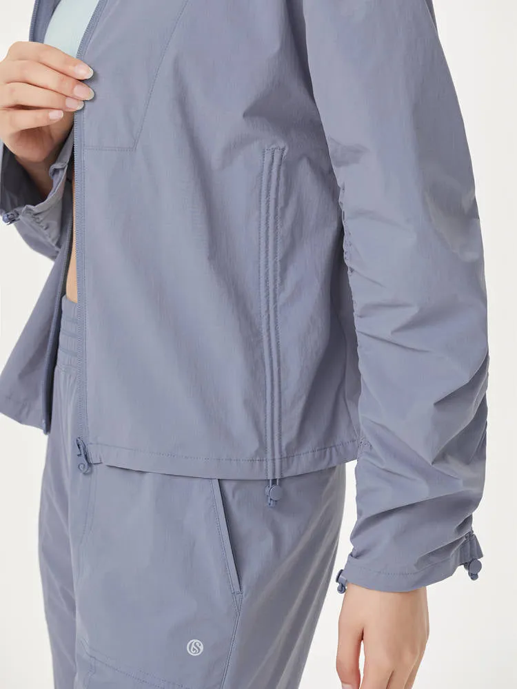 シワ加工軽くて薄いUVカットトップス