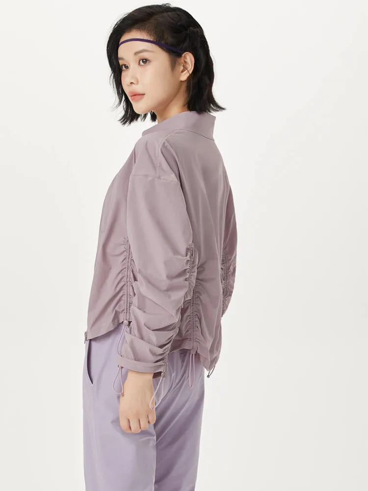 シワ加工軽くて薄いUVカットトップス