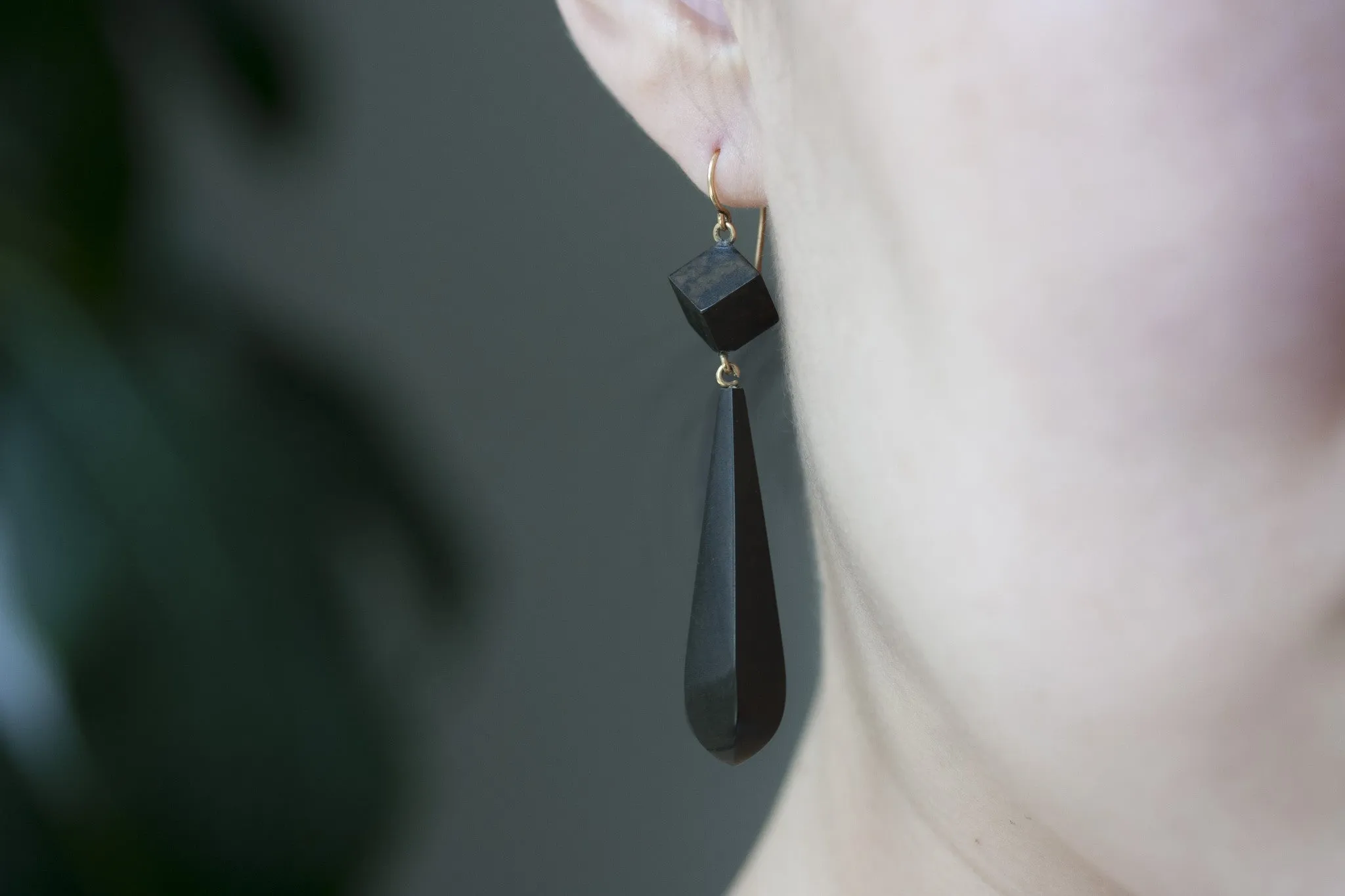Victorian Gutta Percha Drop Earrings