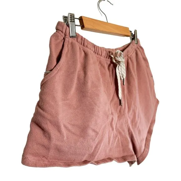 Vuori Sunnyside Pull On Cotton Drawstring Relaxed Mini Shorts Burnt Clay Large
