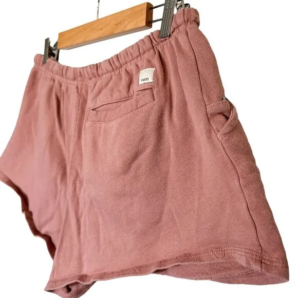 Vuori Sunnyside Pull On Cotton Drawstring Relaxed Mini Shorts Burnt Clay Large