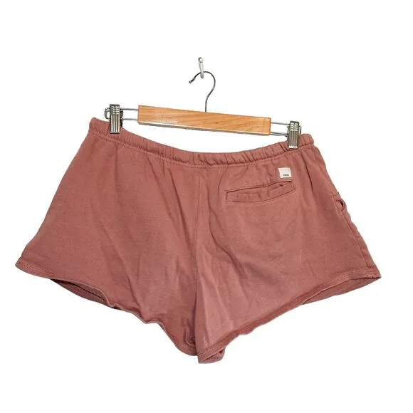 Vuori Sunnyside Pull On Cotton Drawstring Relaxed Mini Shorts Burnt Clay Large