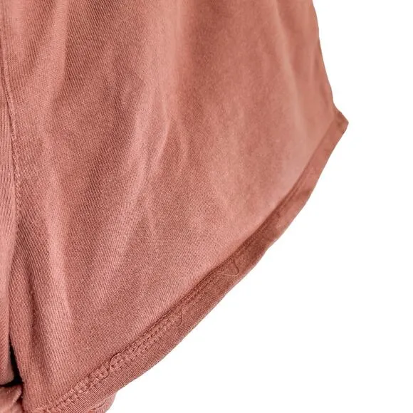 Vuori Sunnyside Pull On Cotton Drawstring Relaxed Mini Shorts Burnt Clay Large