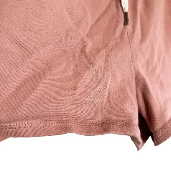 Vuori Sunnyside Pull On Cotton Drawstring Relaxed Mini Shorts Burnt Clay Large