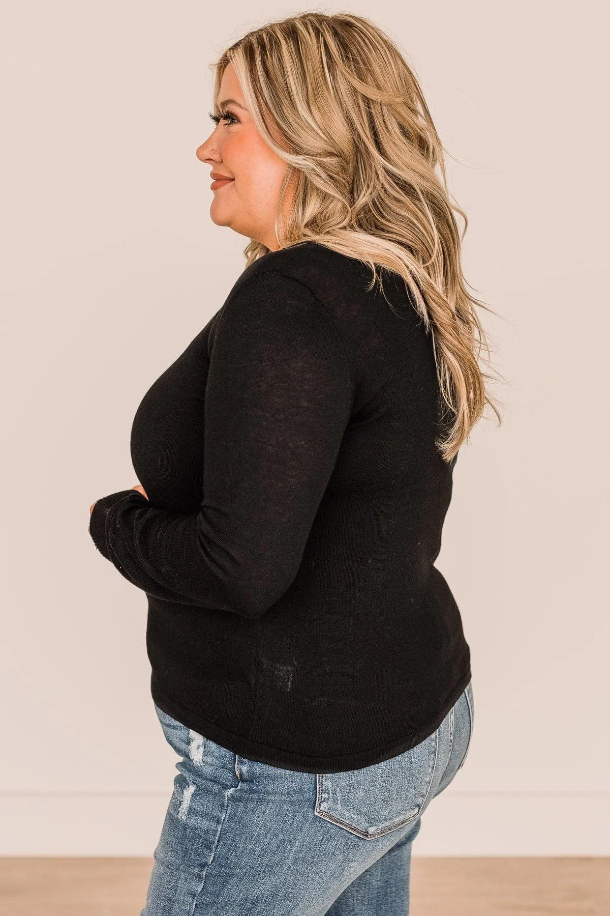 Want The Best Knit Sweater- Black