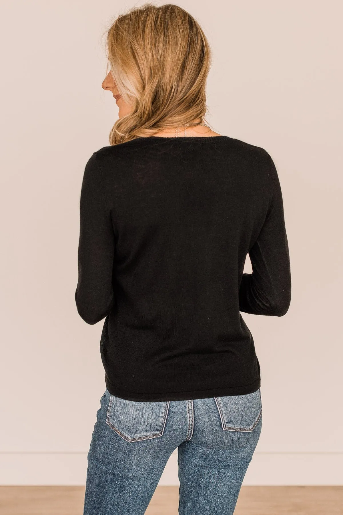 Want The Best Knit Sweater- Black