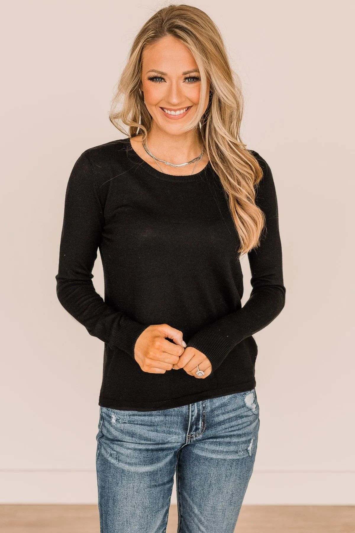 Want The Best Knit Sweater- Black