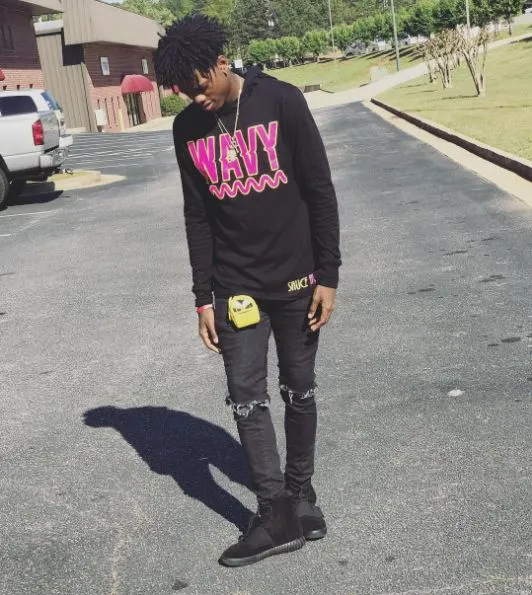 Wavy | Black Jersey Long Sleeve Hoodie