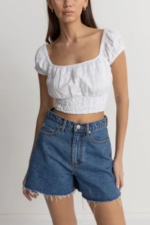 Women's Dylan Cap Sleeve Top - White