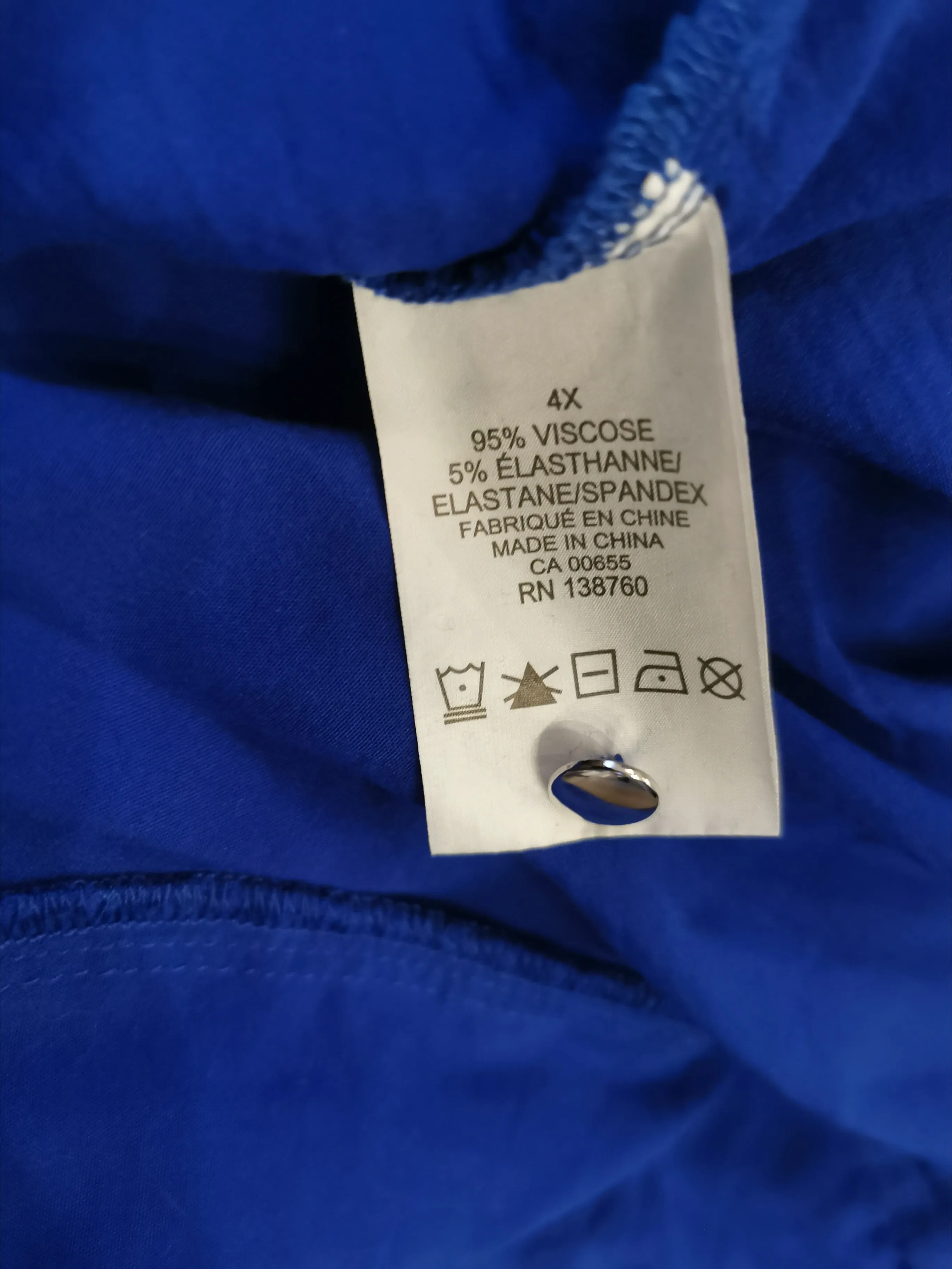 WOMENS PLUS SIZE 4X - Lightweight Colbalt Blue Dress Top EUC B20
