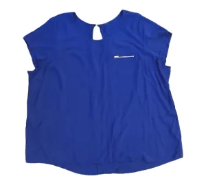 WOMENS PLUS SIZE 4X - Lightweight Colbalt Blue Dress Top EUC B20