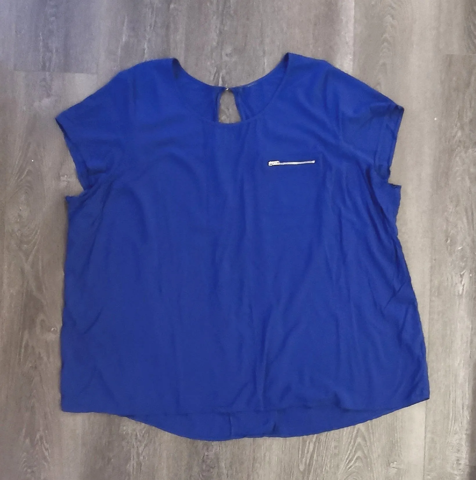 WOMENS PLUS SIZE 4X - Lightweight Colbalt Blue Dress Top EUC B20