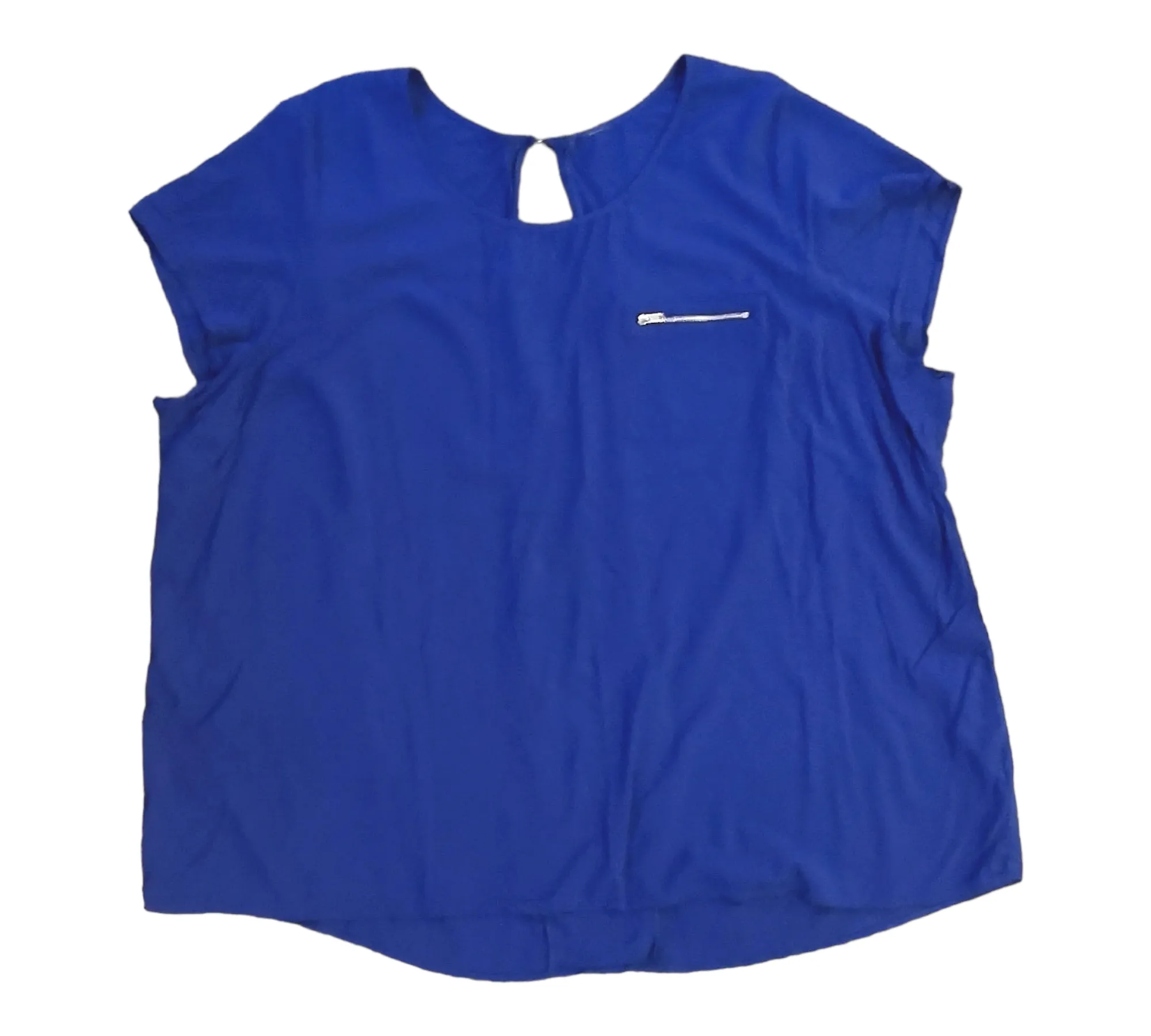 WOMENS PLUS SIZE 4X - Lightweight Colbalt Blue Dress Top EUC B20